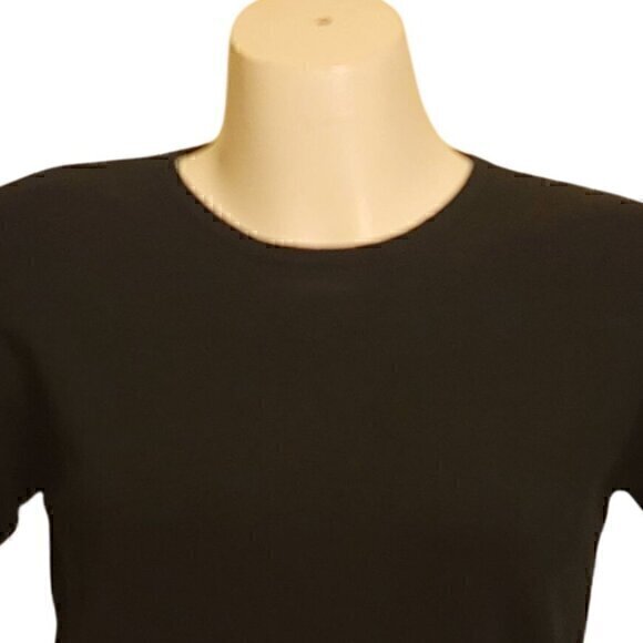 Sweater Crewneck Cotton Short Sleeve S Black - Picture 3 of 6
